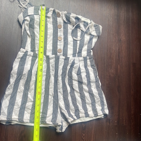 *SOLD* Pink Lily Btq Long Awaited Love Striped Romper - Picture 9 of 11